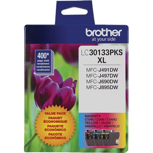 Brother LC30133PKS Original Ink Tri-pack - Cyan, Magenta, Yellow