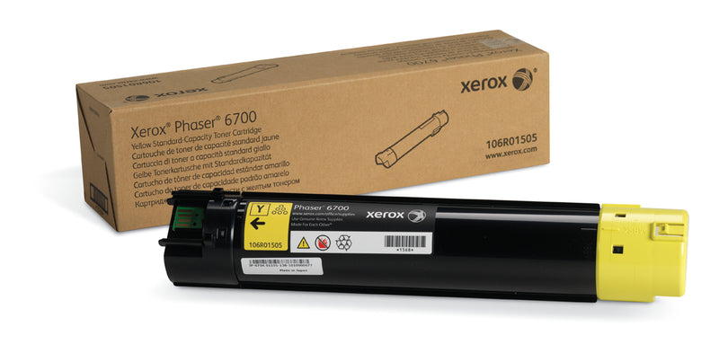 106R01505 Yellow Standard Capacity Toner Cartridge, Phaser 6