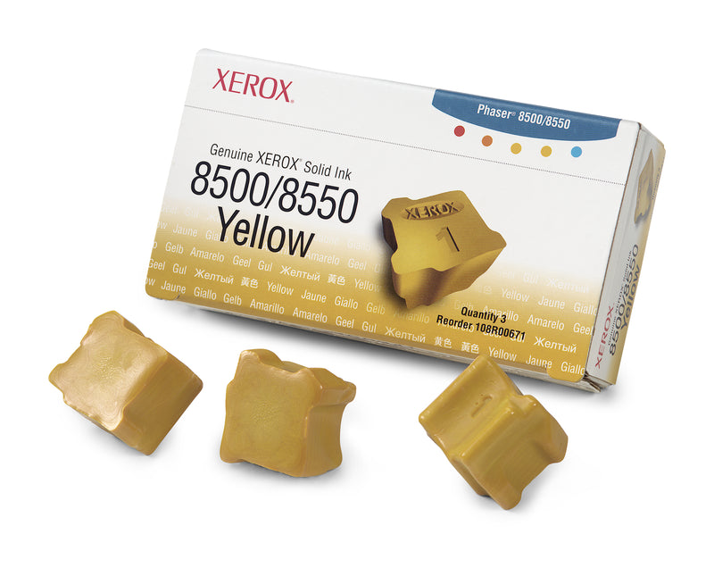 108R00671 Genuine Xerox Solid Ink 8500/8550 Yellow (three St