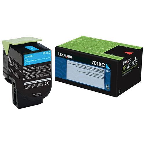 Lexmark CS510 Cyan Toner Cartridge, Extra High Yield, Genuine OEM (70C0XCG, 70C0X20, 700X2, 701XC)