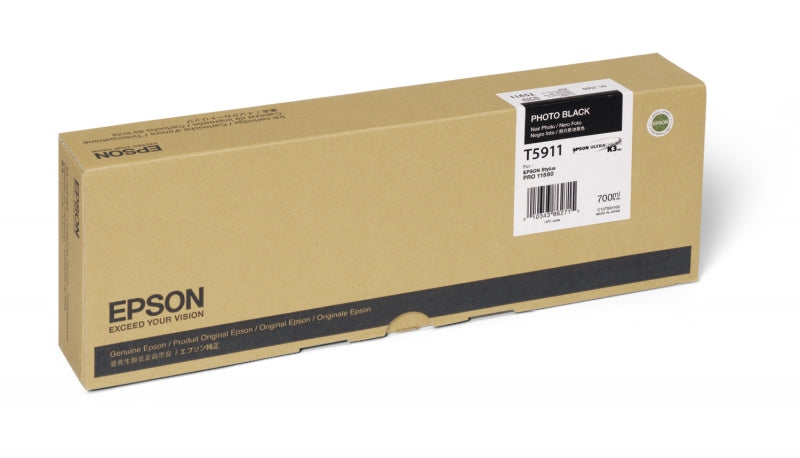 T591100 Epson UltraChrome K3 Photo Black Ink, 700ml, Stylus