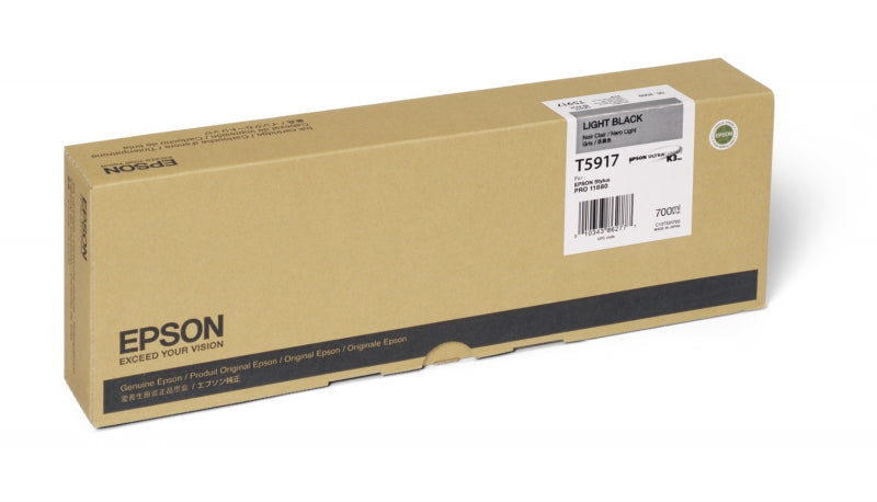 T591700 Epson UltraChrome K3 Light Black Ink, 700ml, Stylus