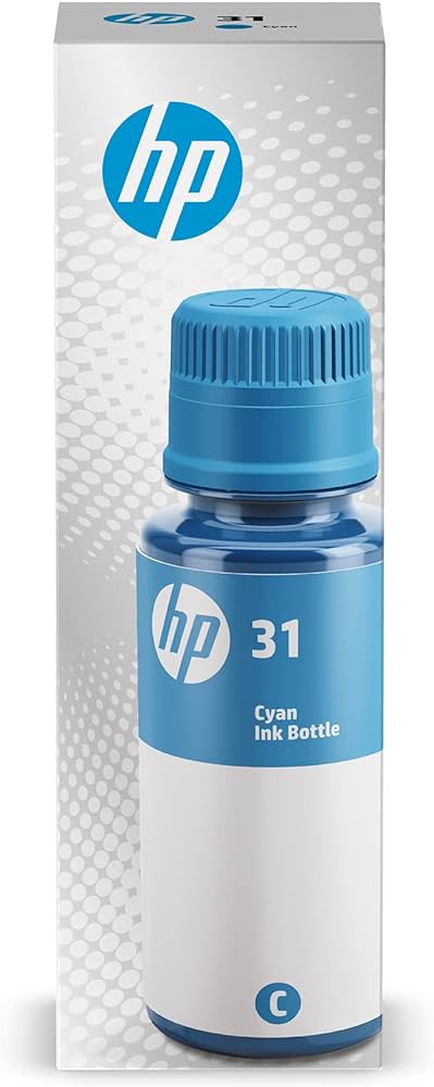 HP 31 70ml Cyan Bottled Ink Cartridge