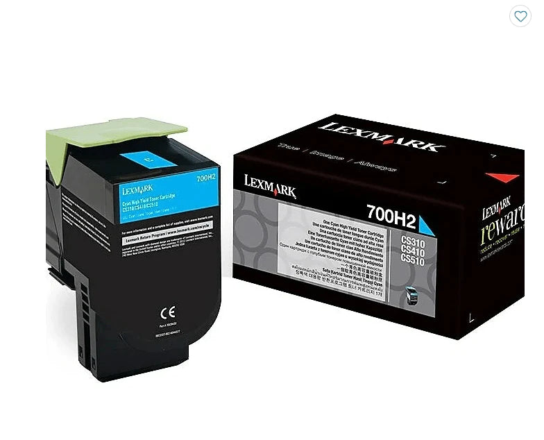 Lexmark CS310 CS410 Cyan Toner Cartridge, High Yield, Genuine OEM (70C1HC0, 700H2, 701H, 70C0HCG)  toners.ca