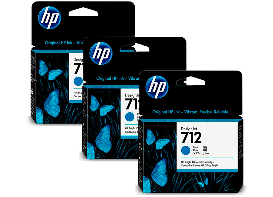 HP 712 Cyan Ink Cartridge 3-Pack