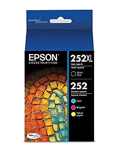 T252XL-BCS Epson T252 Durabrite Ultra XL Black and Color Combo Pack Ink Cartridges Large Capacity