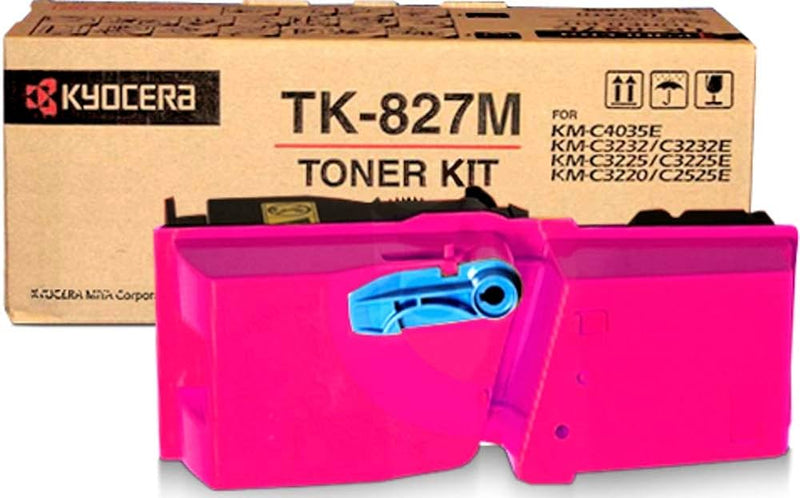 Kyocera Mita Genuine OEM TK827M (TK-827M / 1T02FZBUS0) Magenta Toner Cartridge (7K YLD) (Same as TK829M)