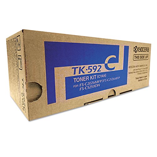 Kyocera Mita Genuine OEM TK592C (TK-592C) Cyan Toner Cartridge (5K YLD)