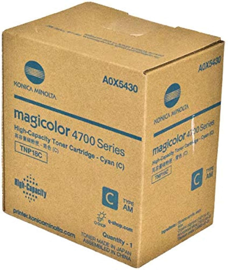 Konica Minolta Genuine OEM A0X5430 Cyan High Capacity Toner for Magicolor 4750 (6K Yld)
