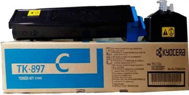 Kyocera Mita Genuine OEM TK897C (TK-897C) Cyan Toner Cartridge (6K YLD) (1T02K0CUS0)