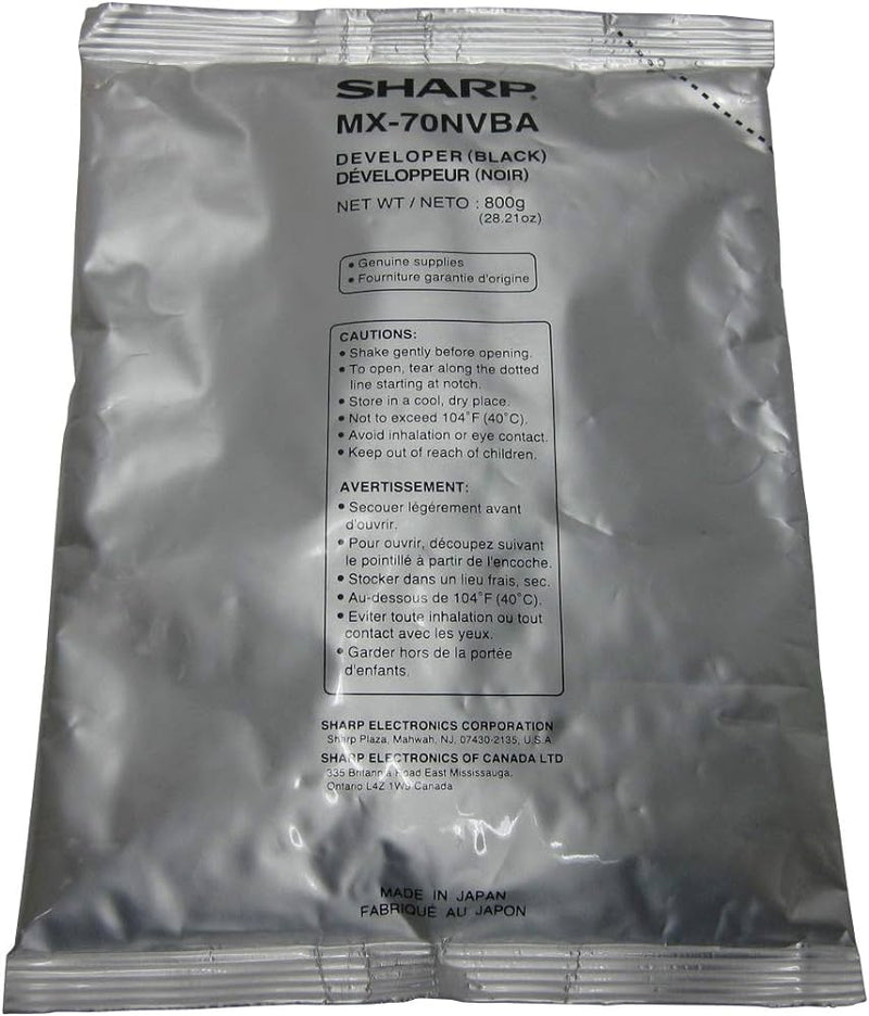 Sharp Genuine OEM MX70NVBA (MX-70NVBA) Black Toner Developer (100K YLD)