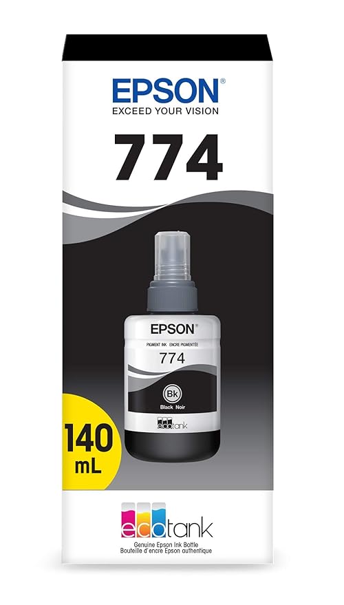 T774120-S Epson EPSON T774 Pigment Black Ink Bottle with Sen