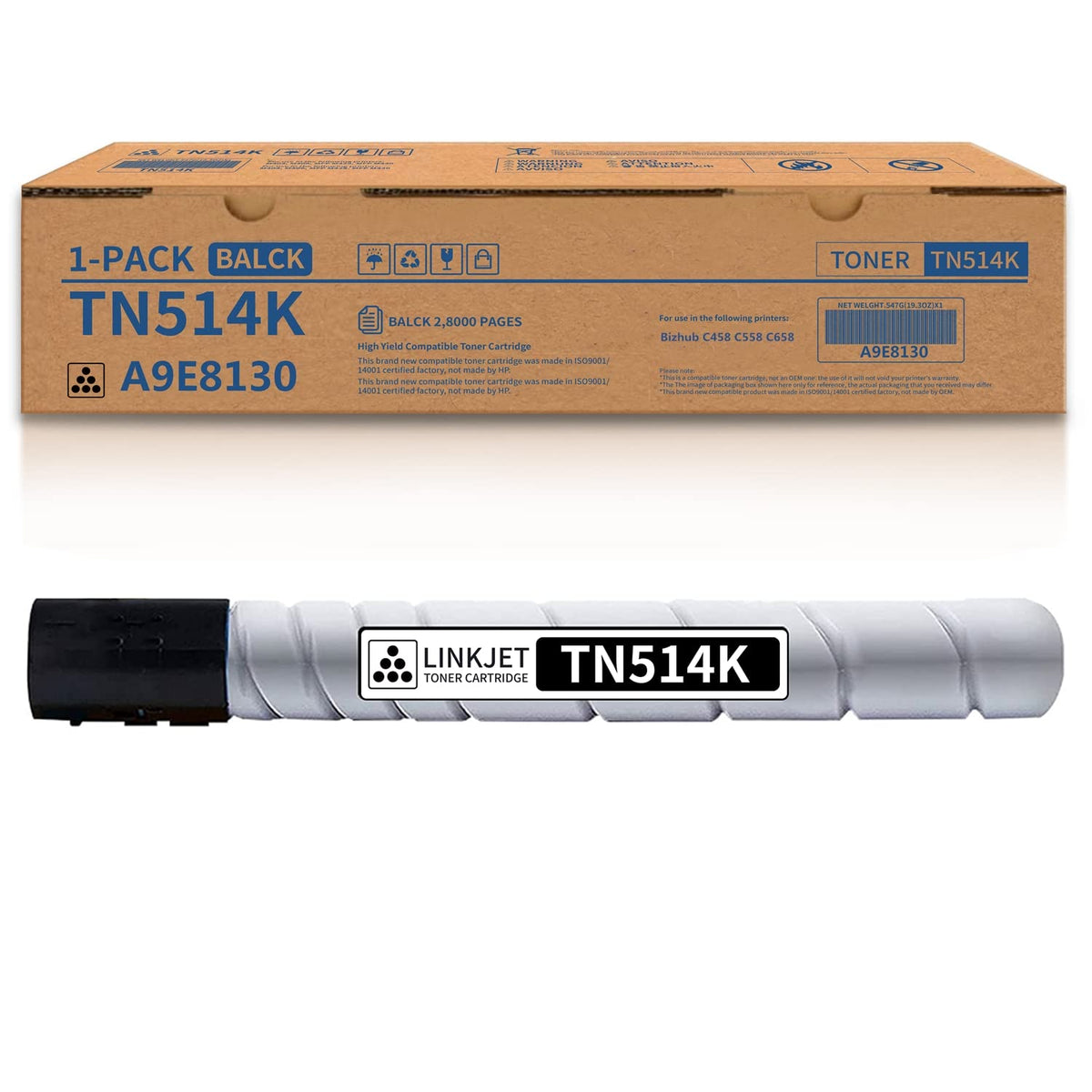 Konica Minolta Genuine OEM A9E8130 (TN514K) Black Toner Cartridge (28K YLD)