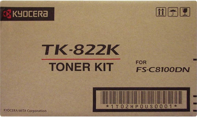 Kyocera Mita Genuine OEM TK822K (TK-822K) Black Toner Cartridge (15K YLD)