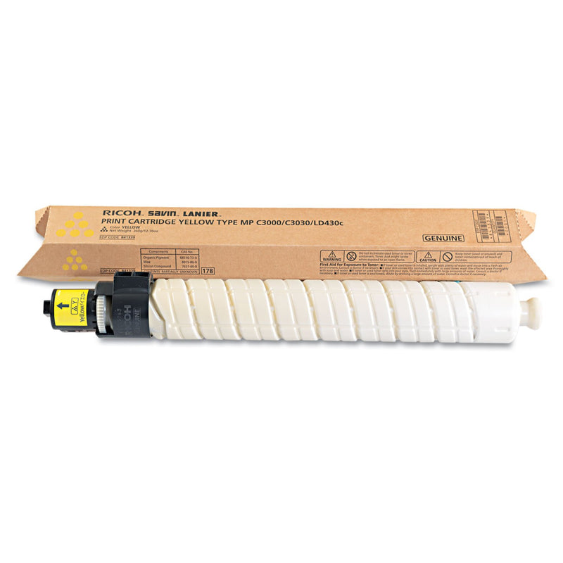 Ricoh Genuine OEM 841339 Yellow Toner Cartridge (15K YLD) (AKA 884963/ 85253/ 888637/ 5253)