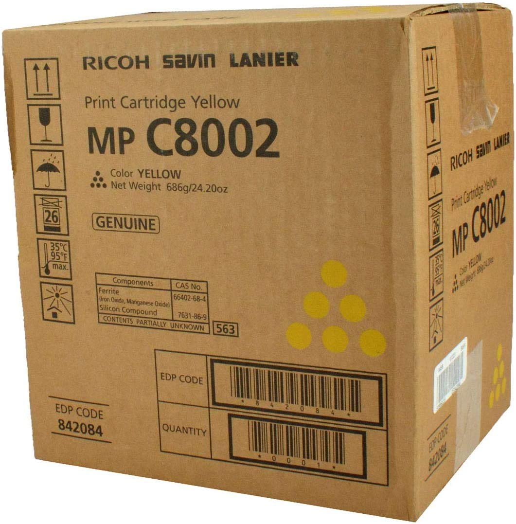 Ricoh Genuine OEM 841781 (842084) Yellow Toner Cartridge (29K YLD)