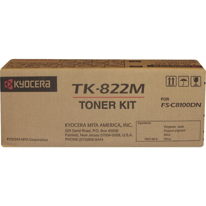 Kyocera Mita Genuine OEM TK822M (TK-822M) Magenta Toner Cartridge (7K YLD)