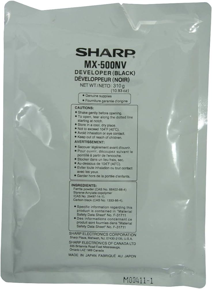 Sharp Genuine OEM MX500NV (MX-500NV) Black Developer (150K YLD)