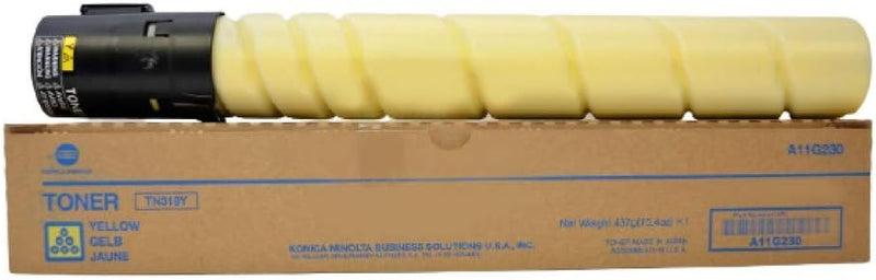 Konica Minolta Genuine OEM TN319Y (TN-319Y) (A11G230) Yellow Toner Cartridge (26K YLD)
