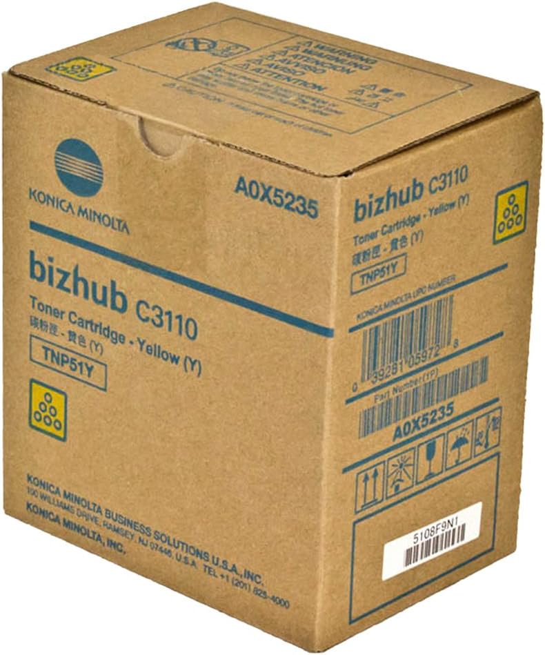 Konica Minolta Genuine OEM A0X5235 (TNP51Y) Yellow Toner Cartridge (6K YLD)