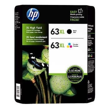 HP 63XL BLACK AND TRI-COLOUR INK CARTRIDGES