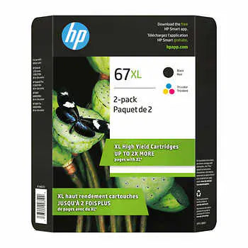 HP 67XL Black and Tri-colour High Yield Original Ink -Combo-pack