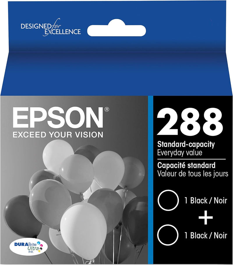T288120-D2 Epson T288 DURABrite Ultra Black Dual Pack Ink Ca