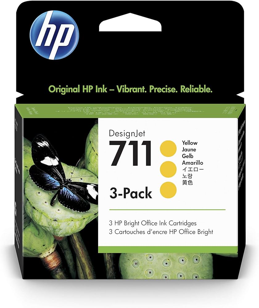 Genuine HP 711 CZ136A Yellow 29-ml Ink 3-Pack DesignJet T100 T120