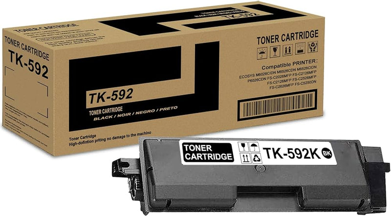 Kyocera Mita Genuine OEM TK592K (TK-592K) Black Toner Cartridge (7K YLD)