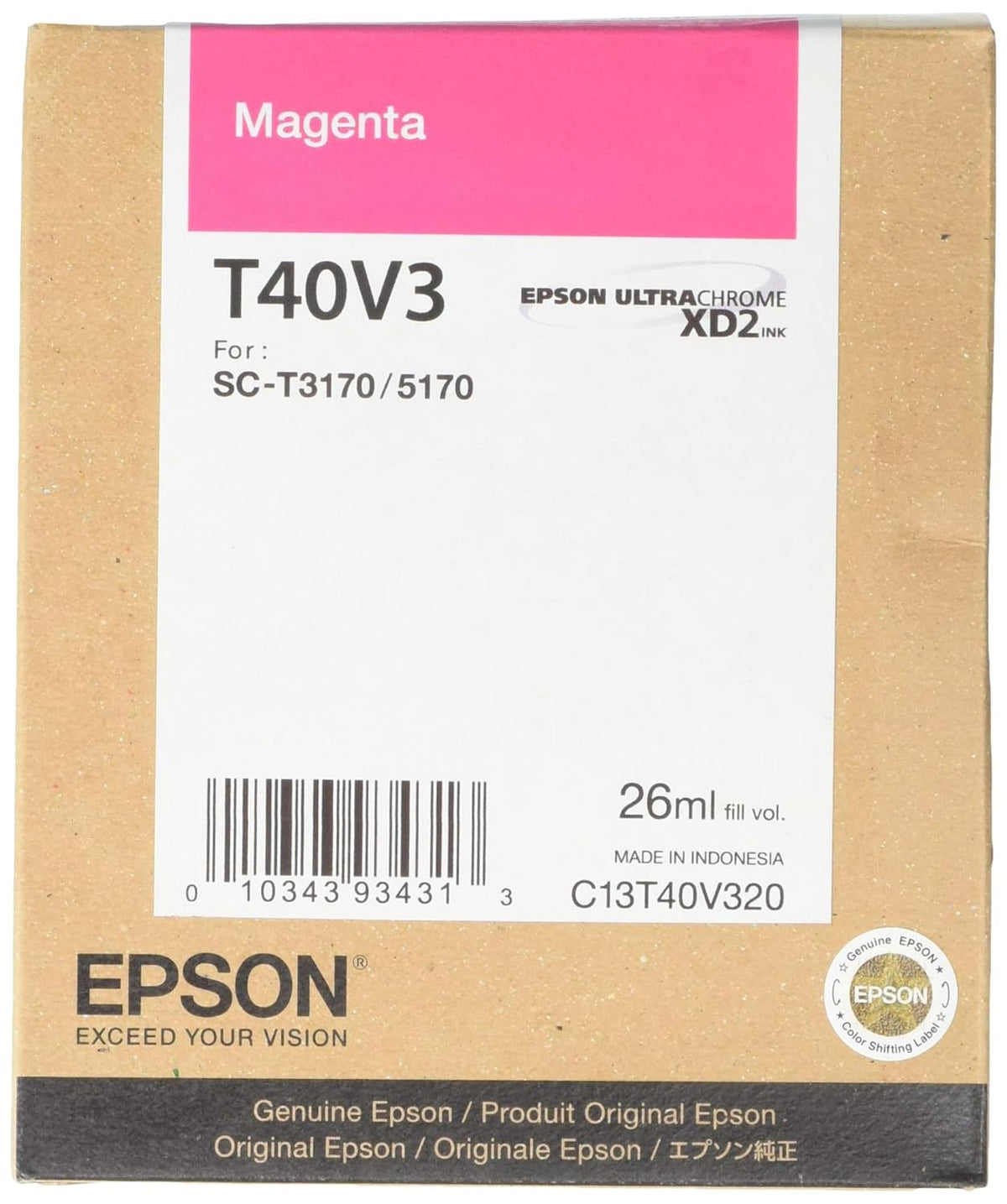 T40V320 Epson EPSON Ultrachrome XD2 Magenta Ink Cartridge 26