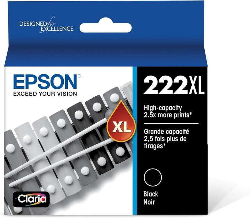 T222XL120-S Epson T222 Black Ink Cartridge, High Capacity wi