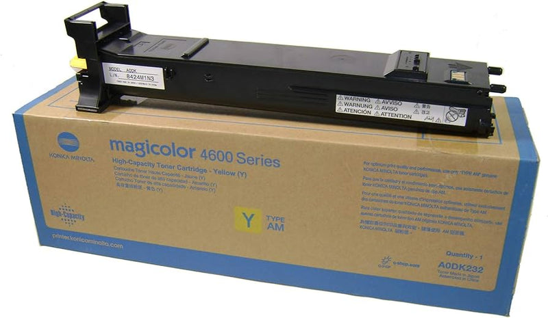 Konica Minolta Genuine OEM A0DK232 High Capacity Yellow Toner Cartridge (8K YLD)