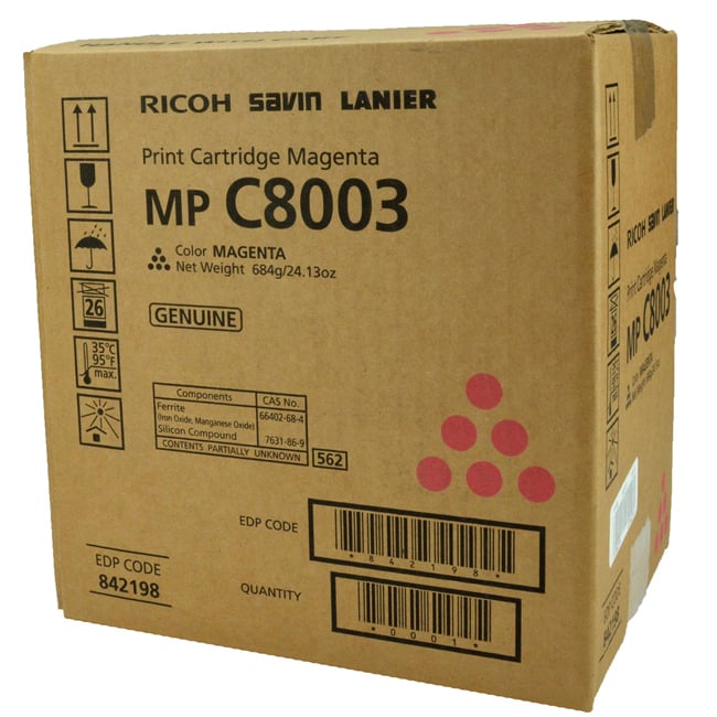 Ricoh Genuine OEM 842198 Magenta Print Cartridge (26K YLD)