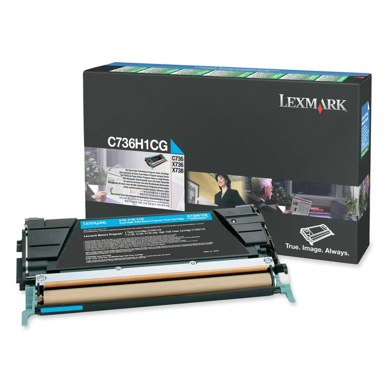 Lexmark C736 Cyan Toner Cartridge, High Yield, Genuine OEM