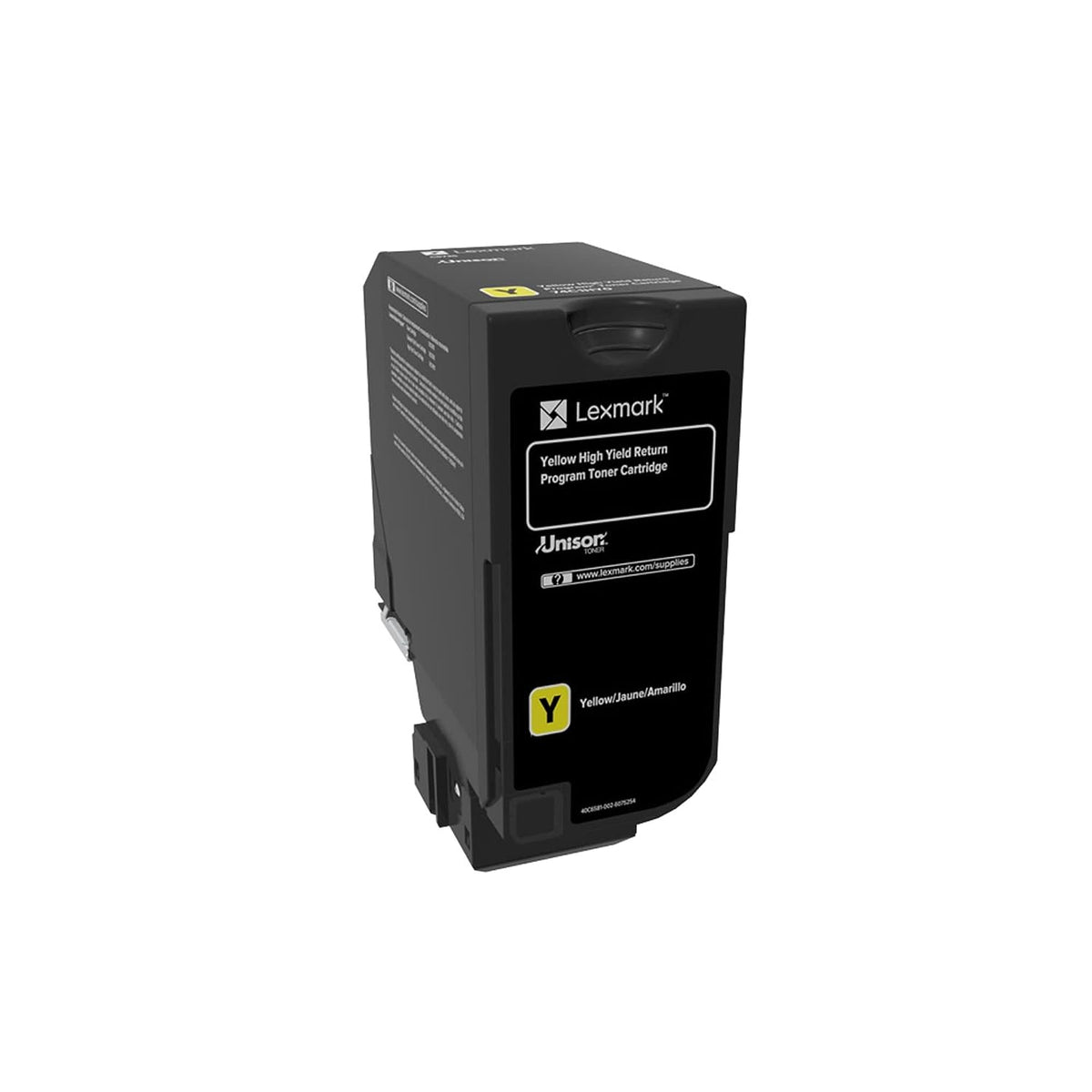 Lexmark CS725 Yellow Toner Cartridge, High Yield, Genuine OEM (74C1HY0)