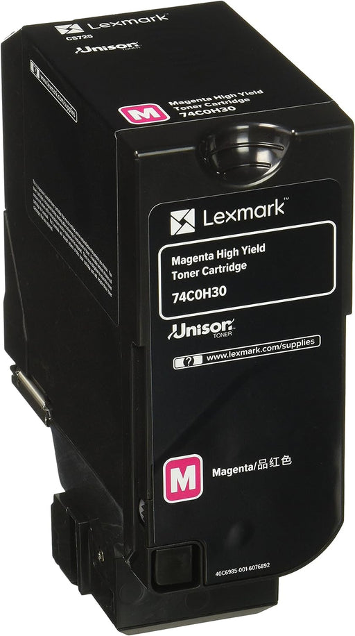 Lexmark CS725 Magenta Toner Cartridge, High Yield, Genuine OEM (74C0HMG, 74C0H30)