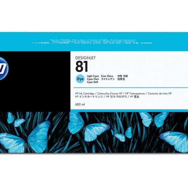 HP 81 Light Cyan Dye Ink Cartridge