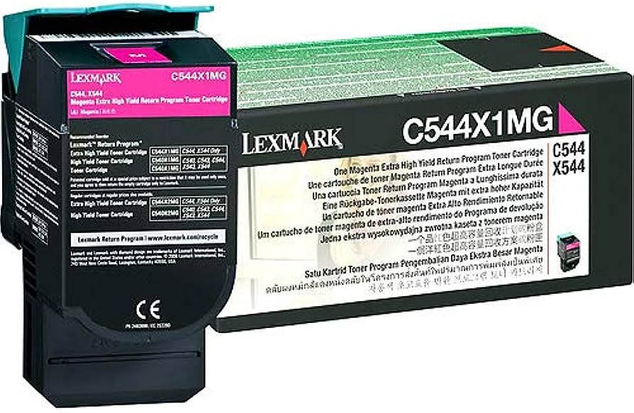 Lexmark C544 Magenta Toner Cartridge, Extra High Yield, Genuine OEM (C544X2MG, C544X4MG)