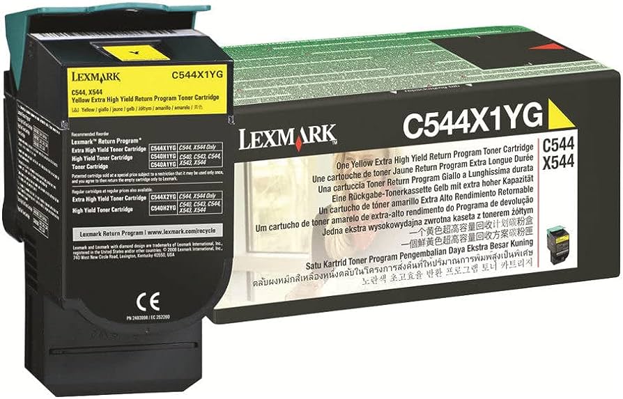 Lexmark C544 Yellow Toner Cartridge, Extra High Yield, Genuine OEM (C544X2YG, C544X4YG) - toners.ca