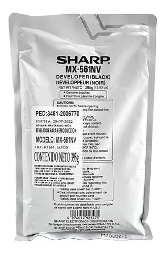 Sharp Genuine OEM Black Developer Unit MX561NV (Replaces MX560NV) 600K