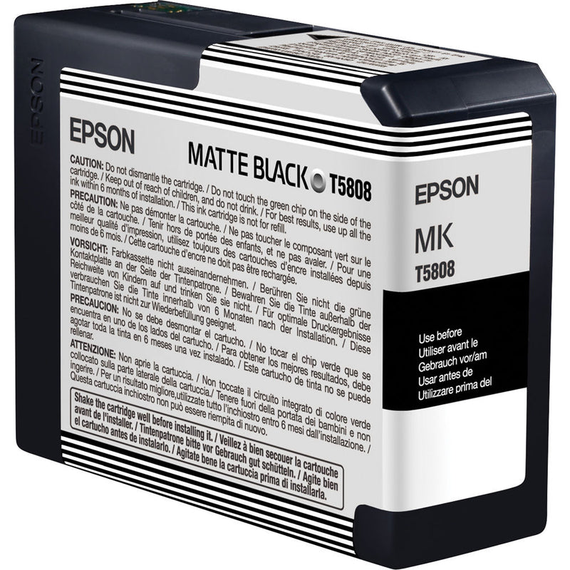 T580800 EPSON ULTRACHROME MATTE BLACK INK 80ML, STYLUS PRO 3