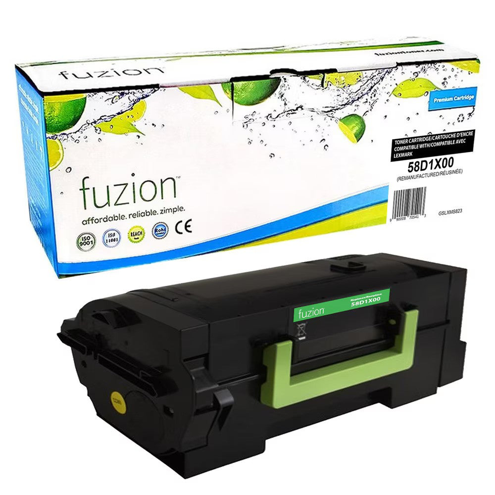 compatible lexmark MS-823 Black toner Yield 35,000 Pages 58D1X00