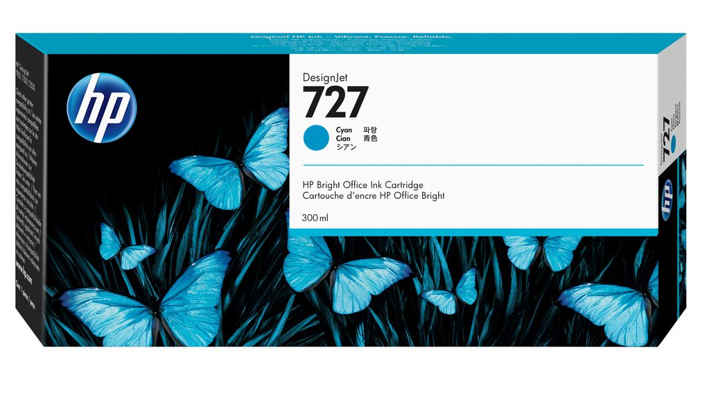 HP 727 300-ml Cyan Ink Cartridge
