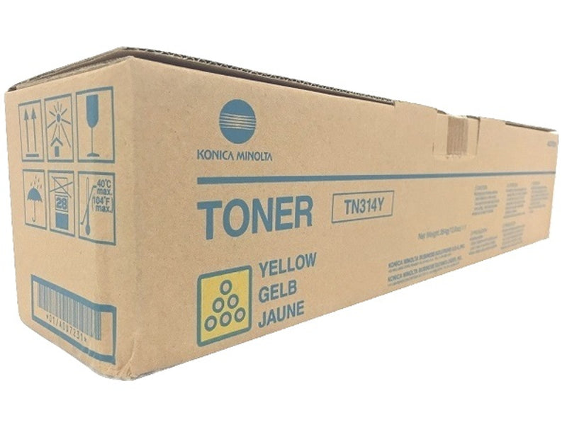 Konica Minolta Genuine OEM TN314Y (A0D7231) Yellow Toner Cartridge (20K YLD)