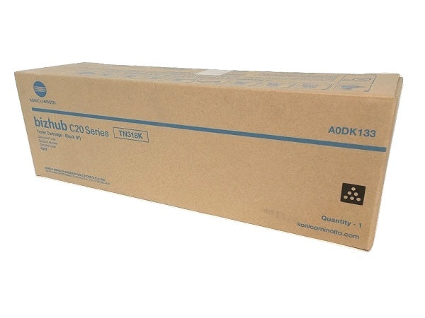 Konica Minolta Genuine OEM A0DK133 (TN318K / TN318BK) Black Toner Cartridge (8K YLD)