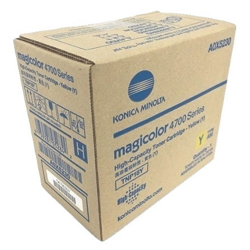 Konica Minolta Genuine OEM A0X5230 Yellow High Capacity Toner for Magicolor 4750 (6K Yld)