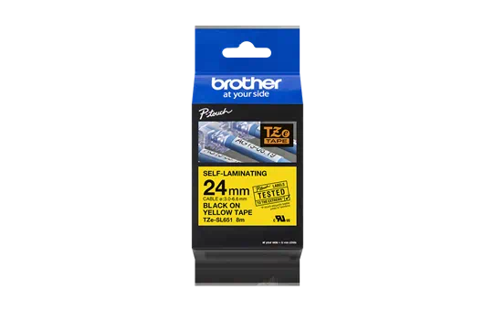 brother-genuine-tzesl651-black-on-yellow-self-laminating-tape-for-p-touch-label-makers-24-wide-x-8-m-long