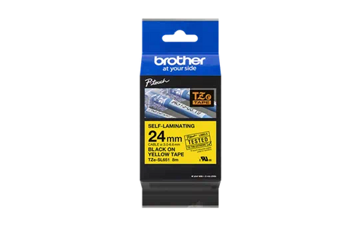 brother-genuine-tzesl651-black-on-yellow-self-laminating-tape-for-p-touch-label-makers-24-wide-x-8-m-long
