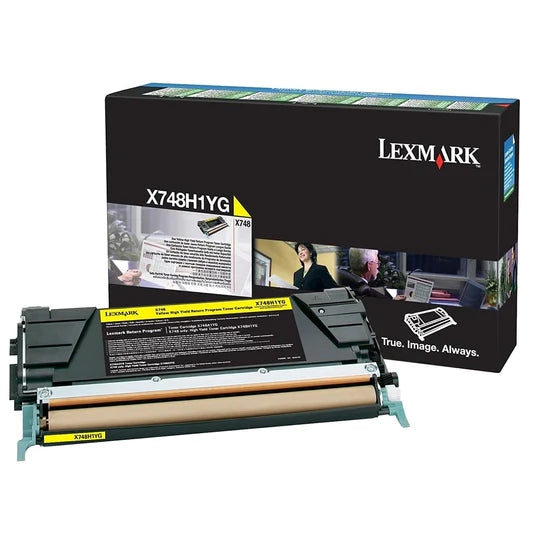Lexmark X748 Yellow Toner Cartridge, High Yield, Genuine OEM