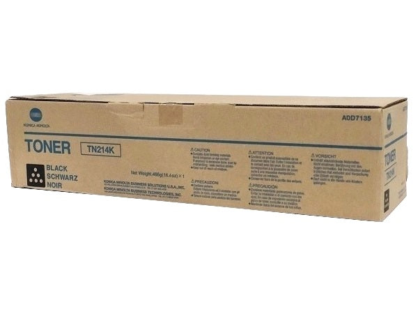 Konica Minolta Genuine OEM A0D7135 (TN214K) Black Toner Cartridge (24K YLD)
